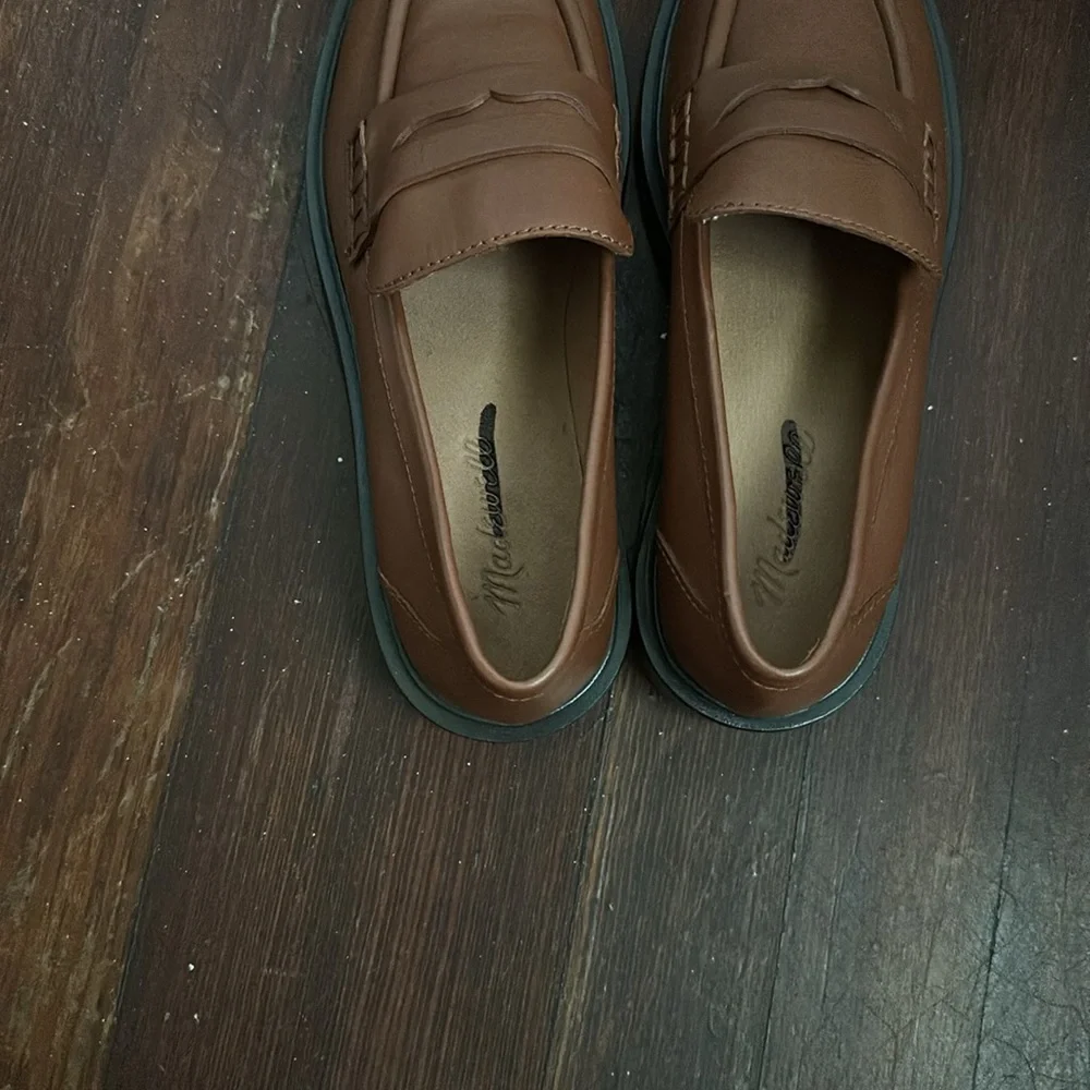 LIKE NEW Madewell The Vernon Dried Maple Brown Loafer Shoes - Picture 6 of 8